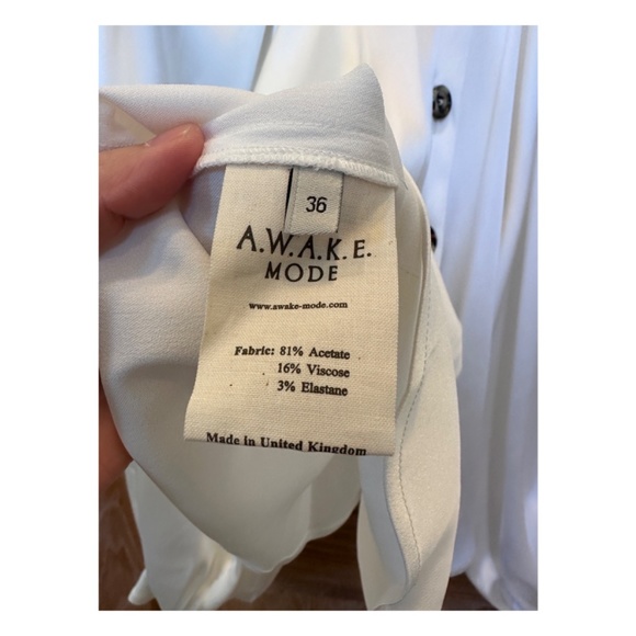 AWAKE Mode Satin Smocked Blouse NWOT - Picture 4 of 4